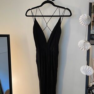 LOVERS + FRIENDS Elegant Black Strappy Jumpsuit